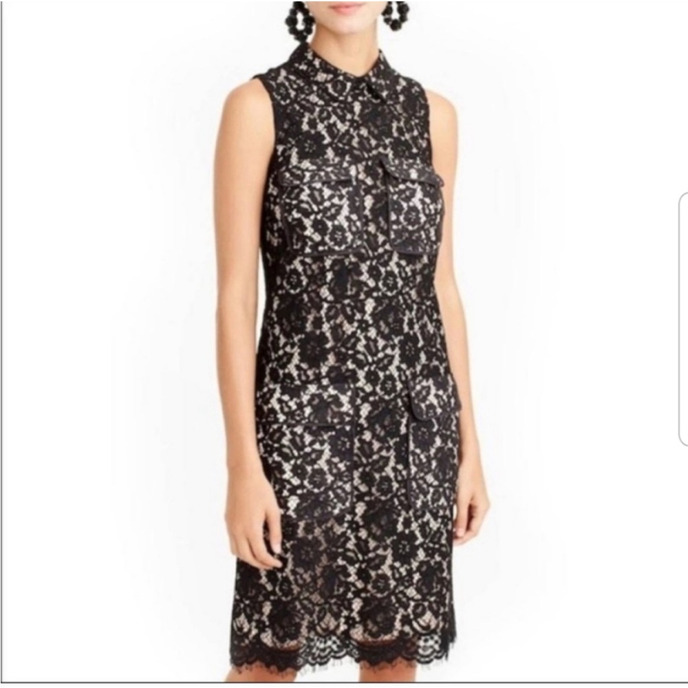 J. Crew Black Sheath Dress with Mandarin Collar